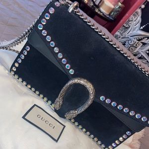 Gucci Black Dionysus Crystal Shoulder Bag